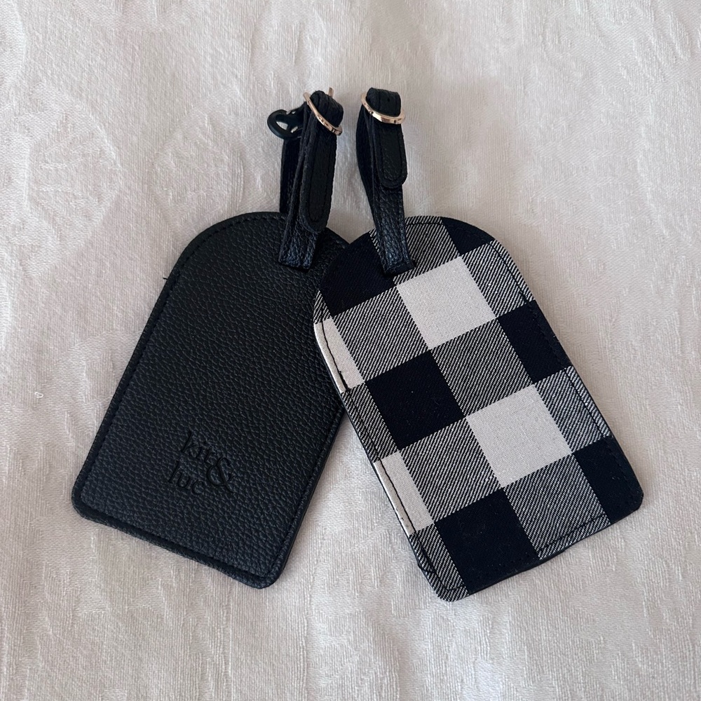 Black & White Checkered Luggage Tags